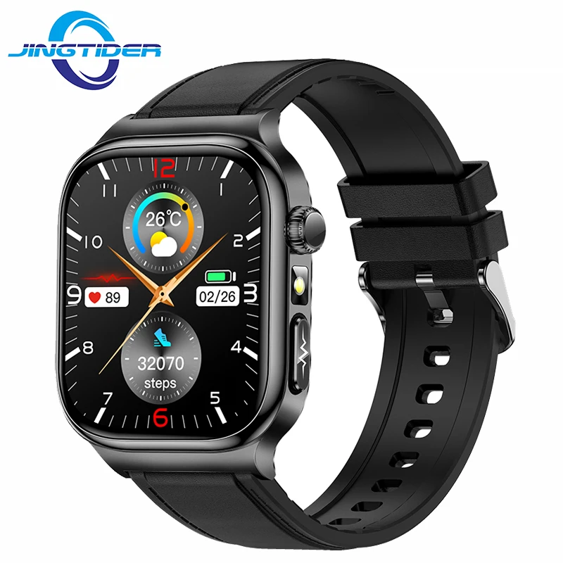 

TK18 2.04 inch AMOLED Screen Bluetooth Call Smartwatch IP68 Waterproof Flashlight ECG Blood Pressure Oxygen Monitor Smart Watch