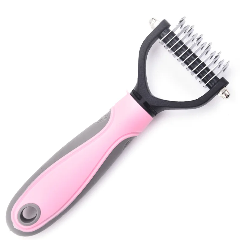 Stainless Steel Pet open knot comb hair removal comb double-sided open knot comb cat dog comb beauty comb pet supplies wholesale