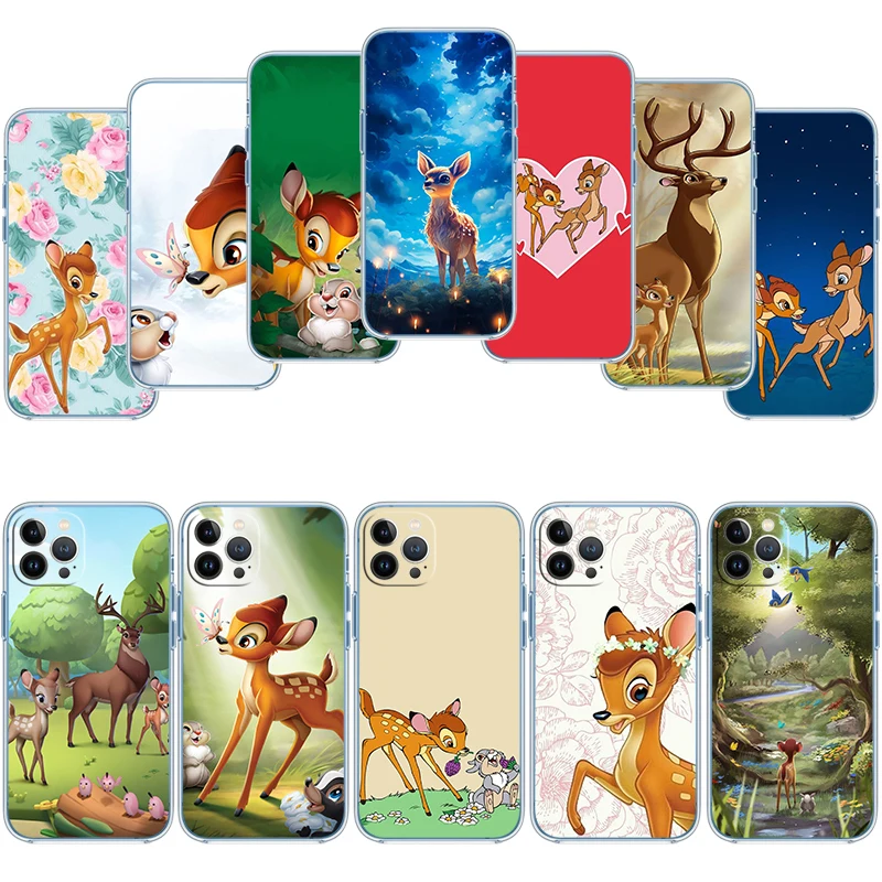 ED11 Disney Bambi Funda transparente para teléfono Motorola Moto G40 G04 G05 One Ace Action Fusion + Plus Hyper Macro Vision Zoom