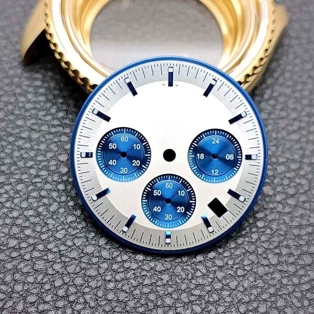 Para VK63 Dial 32,5mm tamaño grande verde luminoso modificado esfera de reloj apto para movimiento VK63 reemplazar accesorios