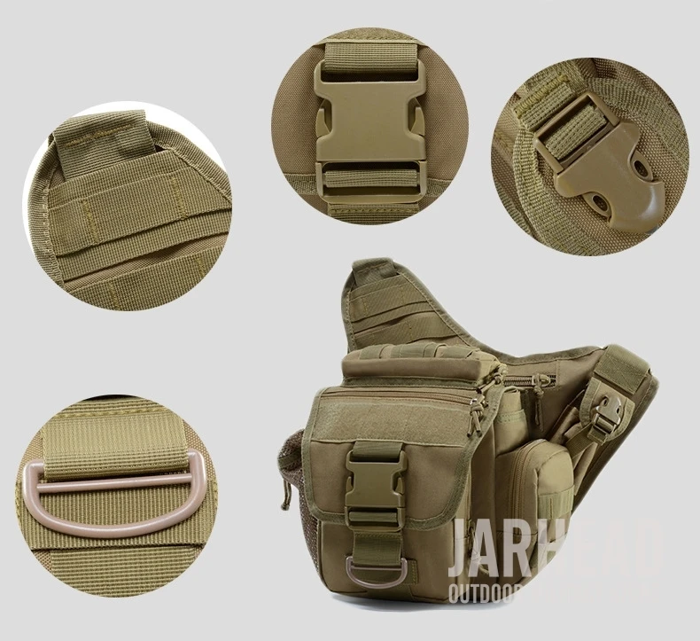 Wasserdichte Camouflage-Umhängetasche für Outdoor-Aktivitäten, Robuste Herren-Klettertasche für Reisen, Wandern und Outdoor-Ausrüstung – Detail 7