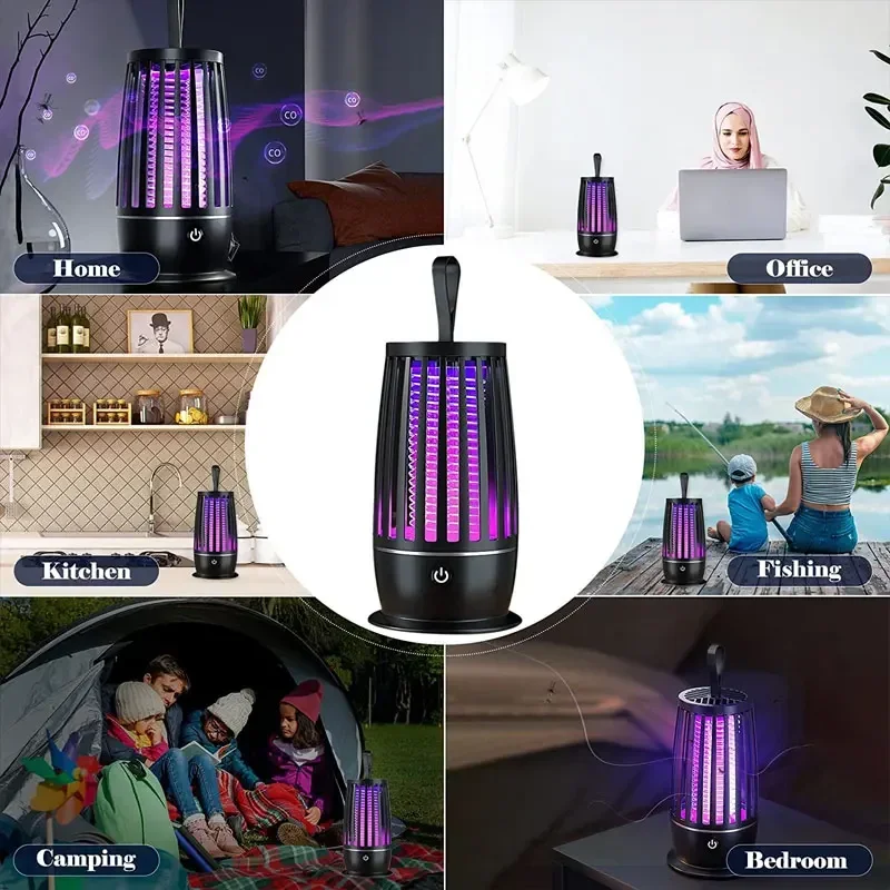 Portable Mosquito Killer Lamp Electric Fly Trap Insect Killer USBRechargeable Outdoor Mute Anti Mosquito Lamp Insect Proo