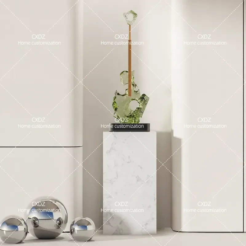 Light Luxury Transparent Resin Sculpture High End Staircase Floor Art Decoration Ornament for Entrance Niche Home Decor