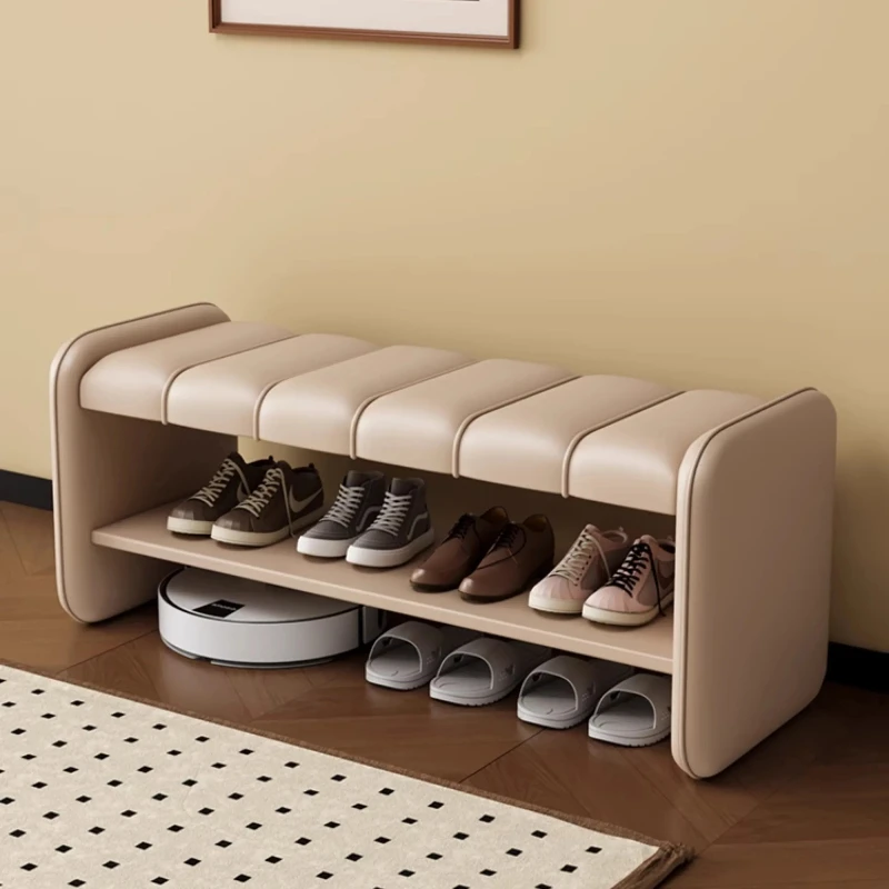 

‌Deluxe 3-in-1 Storage Bench - Shoe Cabinet with Seat, Bedside Stool & Corridor Organizer, Premium Leather Ottoman