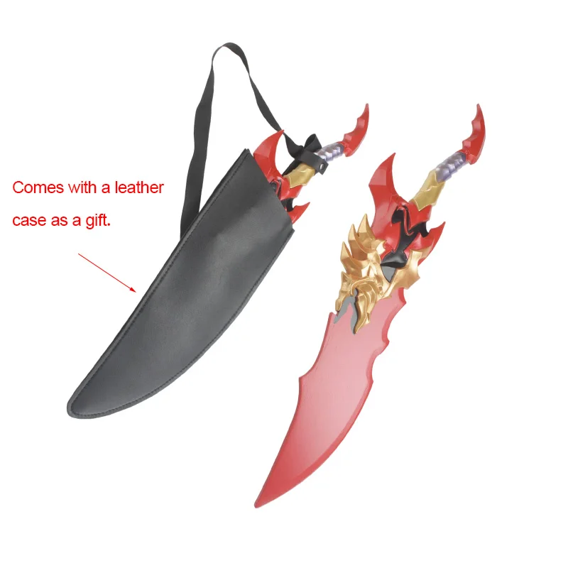 Solo nivelado Katana accesorios de Cosplay con Funda de cuero hoja de bambú juguete espada Anime Hobby colección