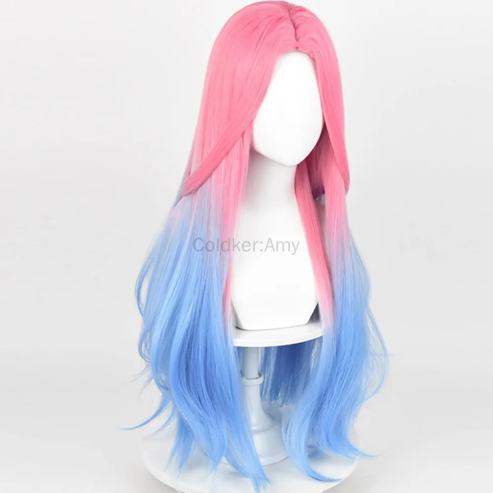 Mizi Cosplay perruque longue Anime rose bleu dégradé perruque 29 pouces cheveux synthétiques pour les femmes Halloween fête Cos accessoire