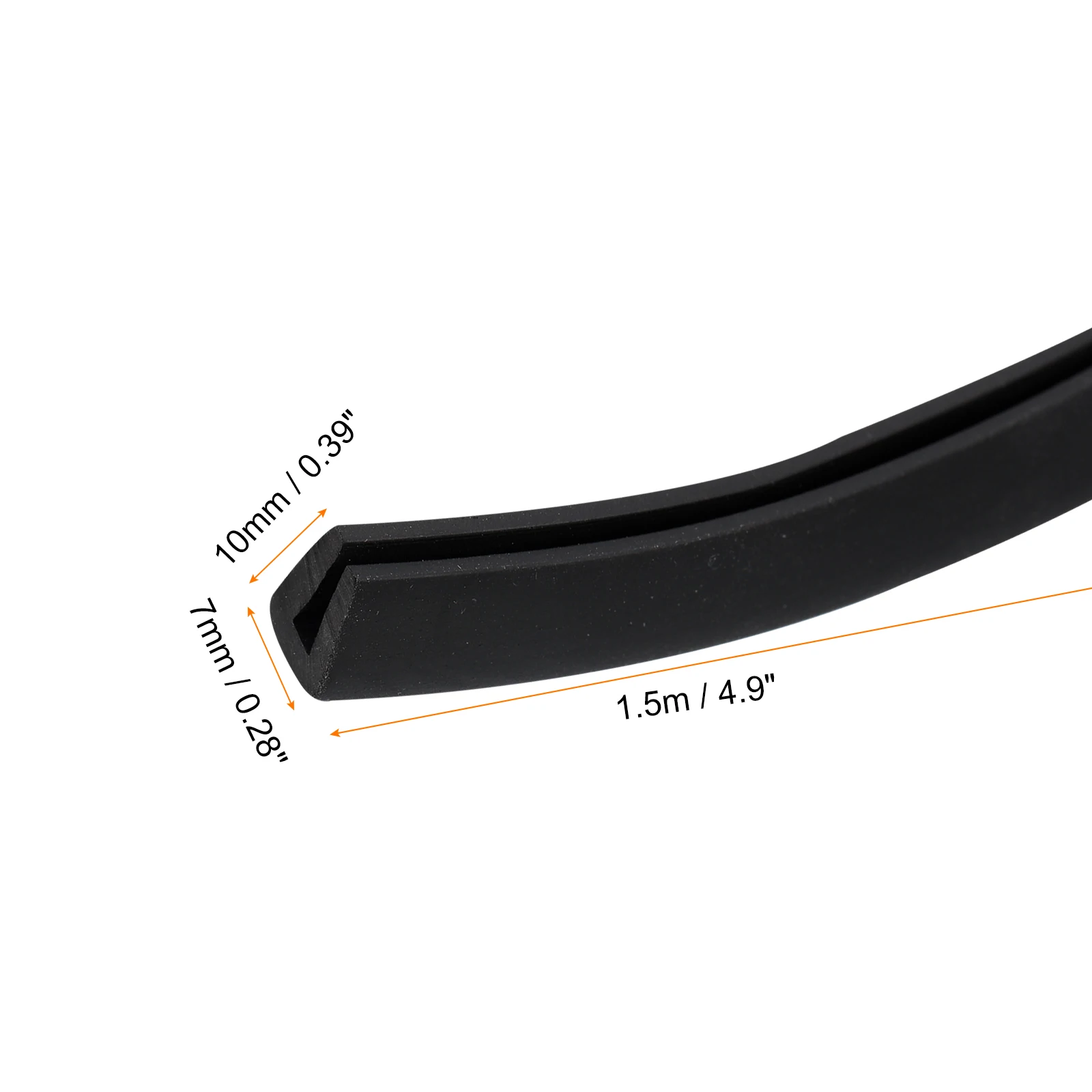 Uxcell 1.5/2.5/3.5m Black U Channel Edge Trim Rubber Guard Trim Seal Strip Edge Protector Flat Fit for Panels Hatches Car Doors