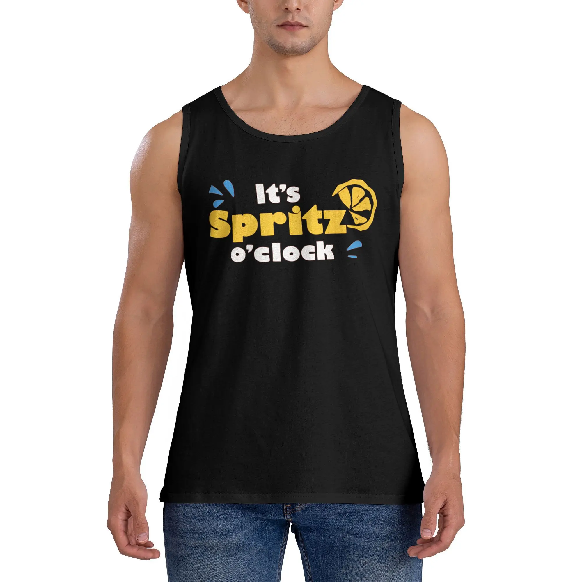 

Aperol Spritz Tank Top Mens Streetwear Tops Daily Gym Graphic Sleeveless Shirts Big Size