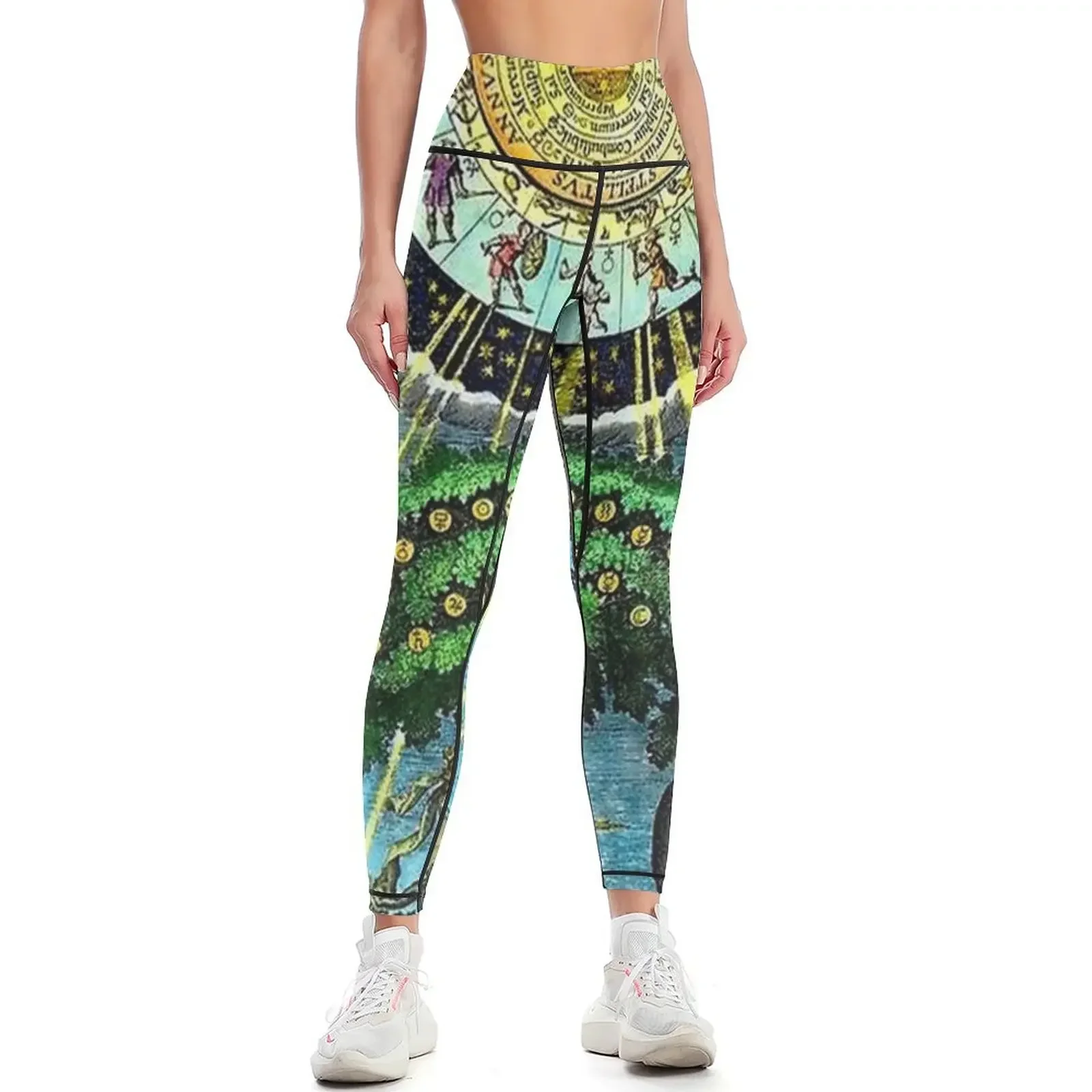 

ALCHEMICAL HERMETRIC and MYSTICAL EMBLEMS PRINT Leggings gym sportswear woman Sports female Women's high waist Womens Leggings