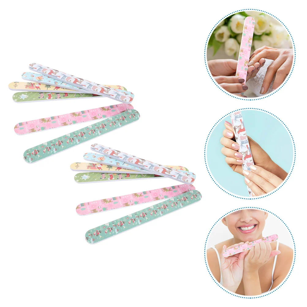 Fingernails Polishing Tools Double-sided File Christmas Files Mini Grit Baby DIY