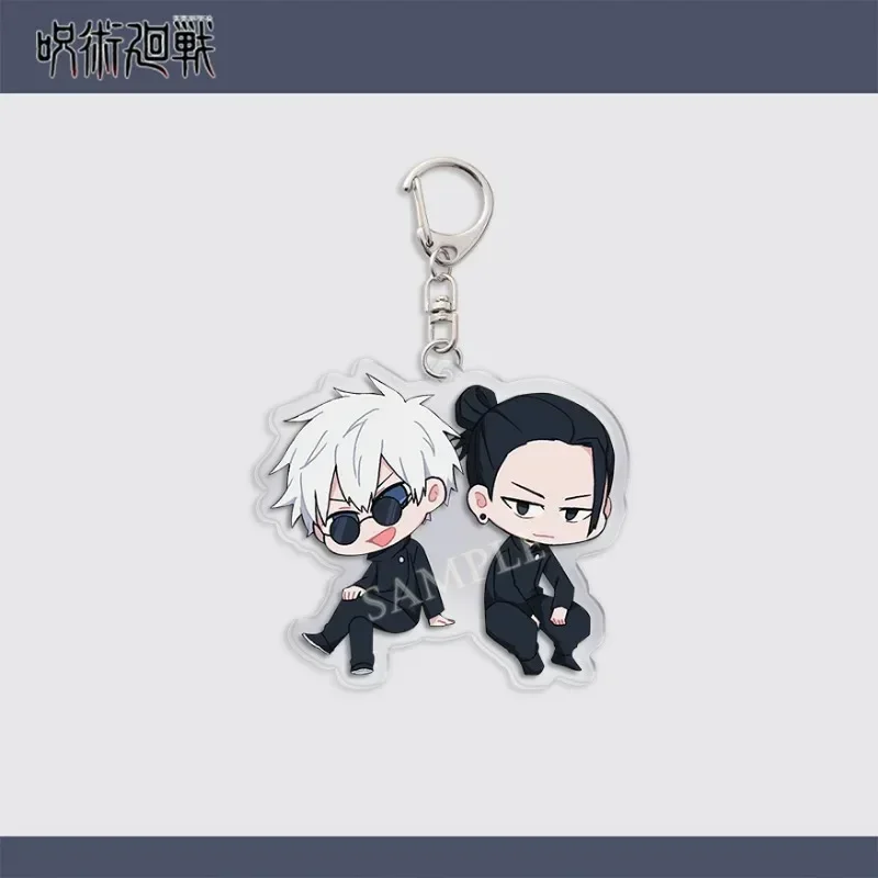 Cartoon Satoru Gojo Geto Characters Anime Keychain Acrylic Keyring Double Figures Pendant Strap Figure Hanging Accessories 2024