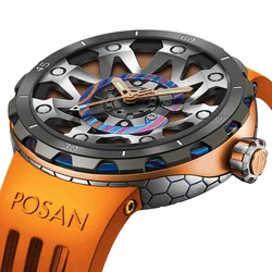 NEW Top Titanium Watch Men Automatic Luxury Timascus Sapphire Glass VITON Strap Unique Sports Watches Men's Reloj Wristwatch
