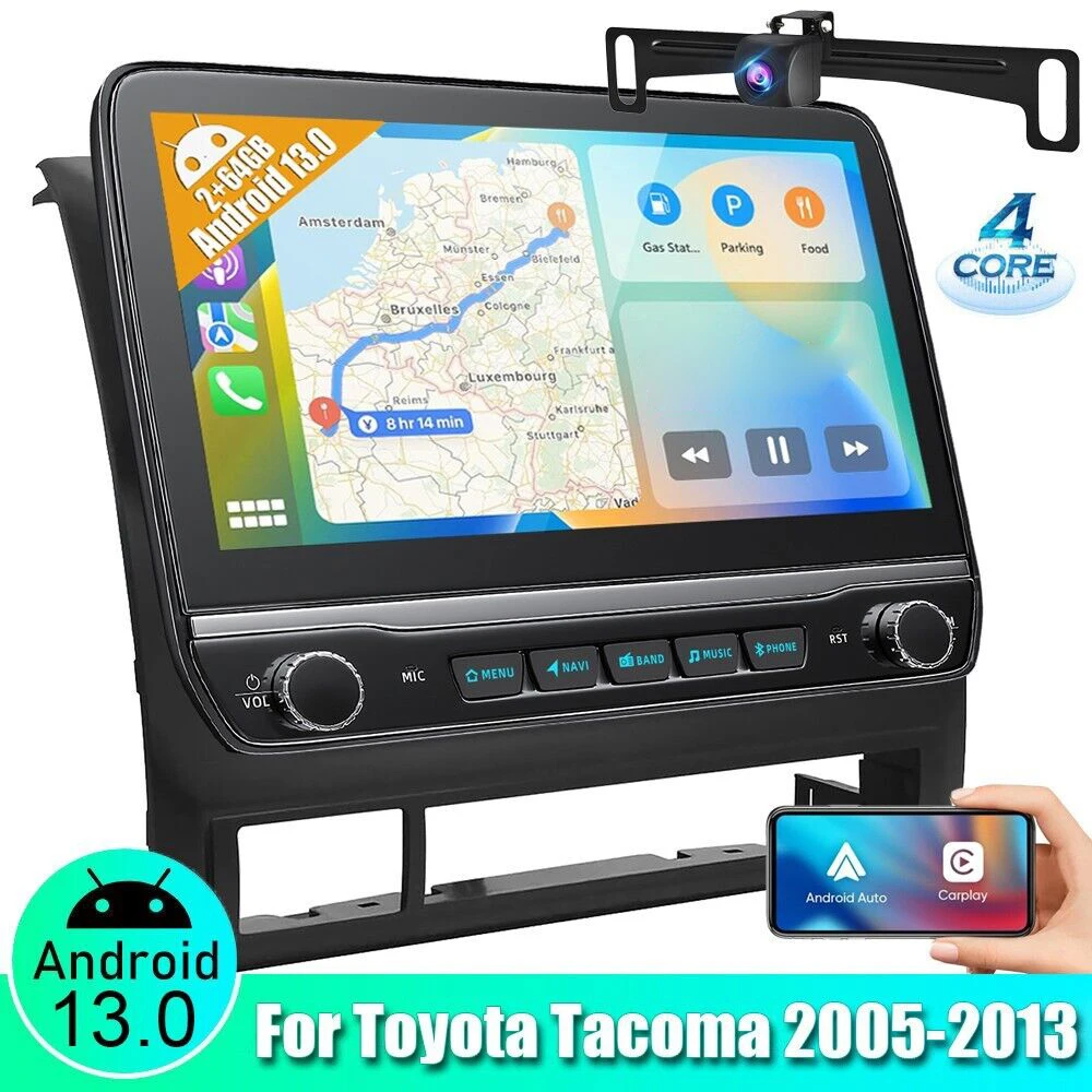 

Автомагнитола 2G+32G с GPS-навигацией для Toyota Tacoma 2005-2013, с Carplay, Android Auto, 10-дюймовым сенсорным экраном, Bluetooth