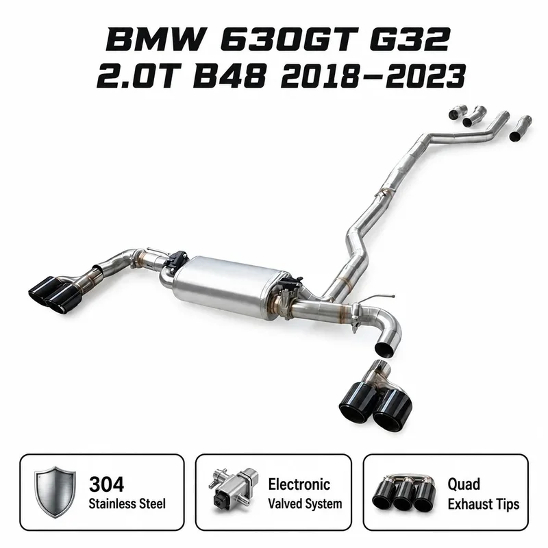 High Performance Valvetronic 304 Stainless Steel Exhaust Catback Muffler for BMW 630GT G32 2.0T B48 2018-2023