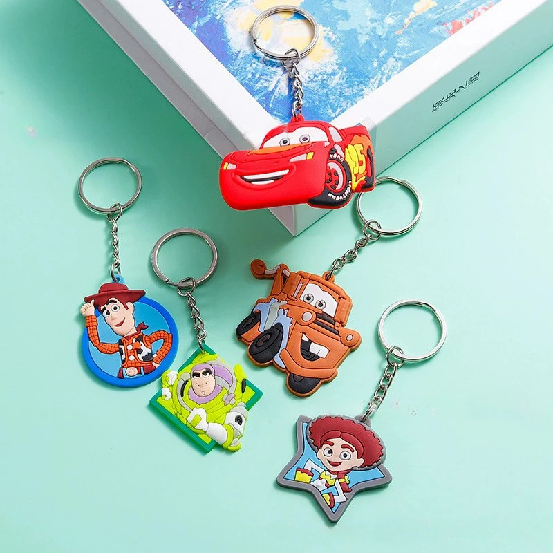 

Disney Lightning McQueen Key Chain Cartoon Pixar Cars Cabochon Ring Bag Decoration Key Pendant Holders Charms Keychains Gifts