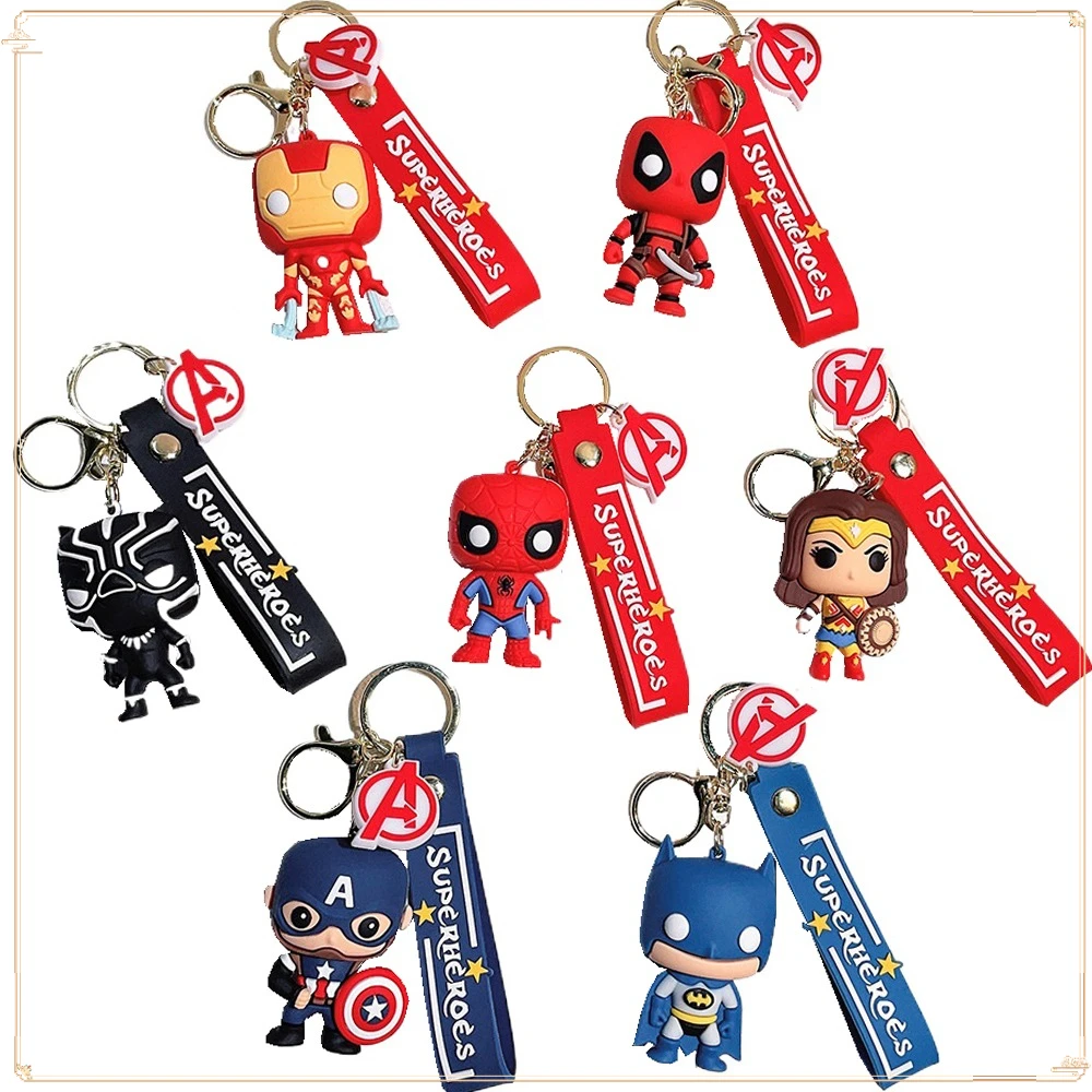 Брелок серии Marvel Superhero, Капитан Америка, Человек-паук, Дэдпул, пантера, кукла, брелок, рюкзак, ключи от машины, декоративный кулон Брелок серии Marvel Superhero, Капитан Америка, Человек-паук, Дэдпул, пантера, кукла, брелок, рюкзак, ключи от машины, декоративный кулон