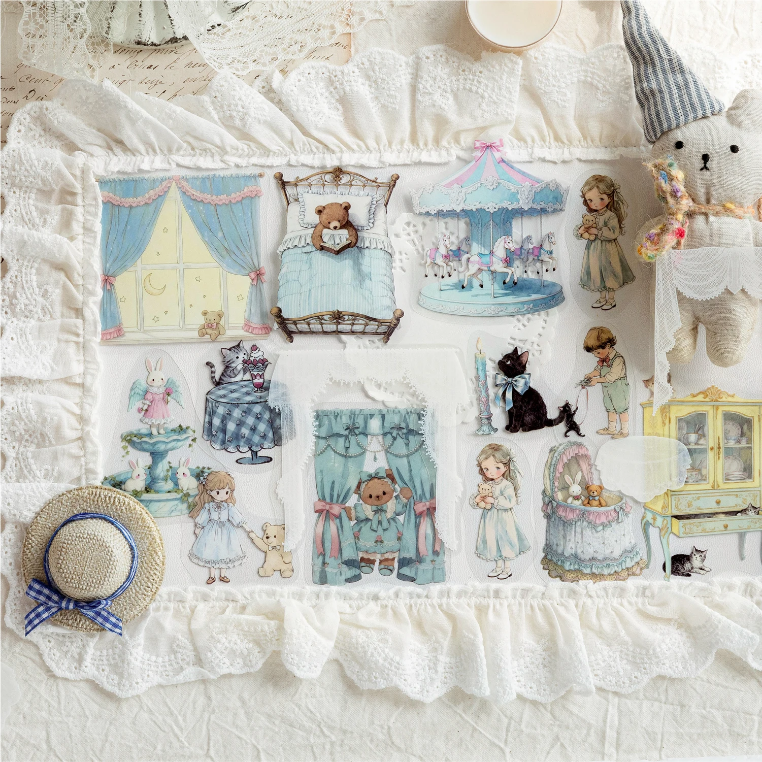 30pcs/pack Dream Time Series Kawaii Life Scene Pattern PET Stickers DIY Diary Scrapbook Aesthetics Stationery Stickers