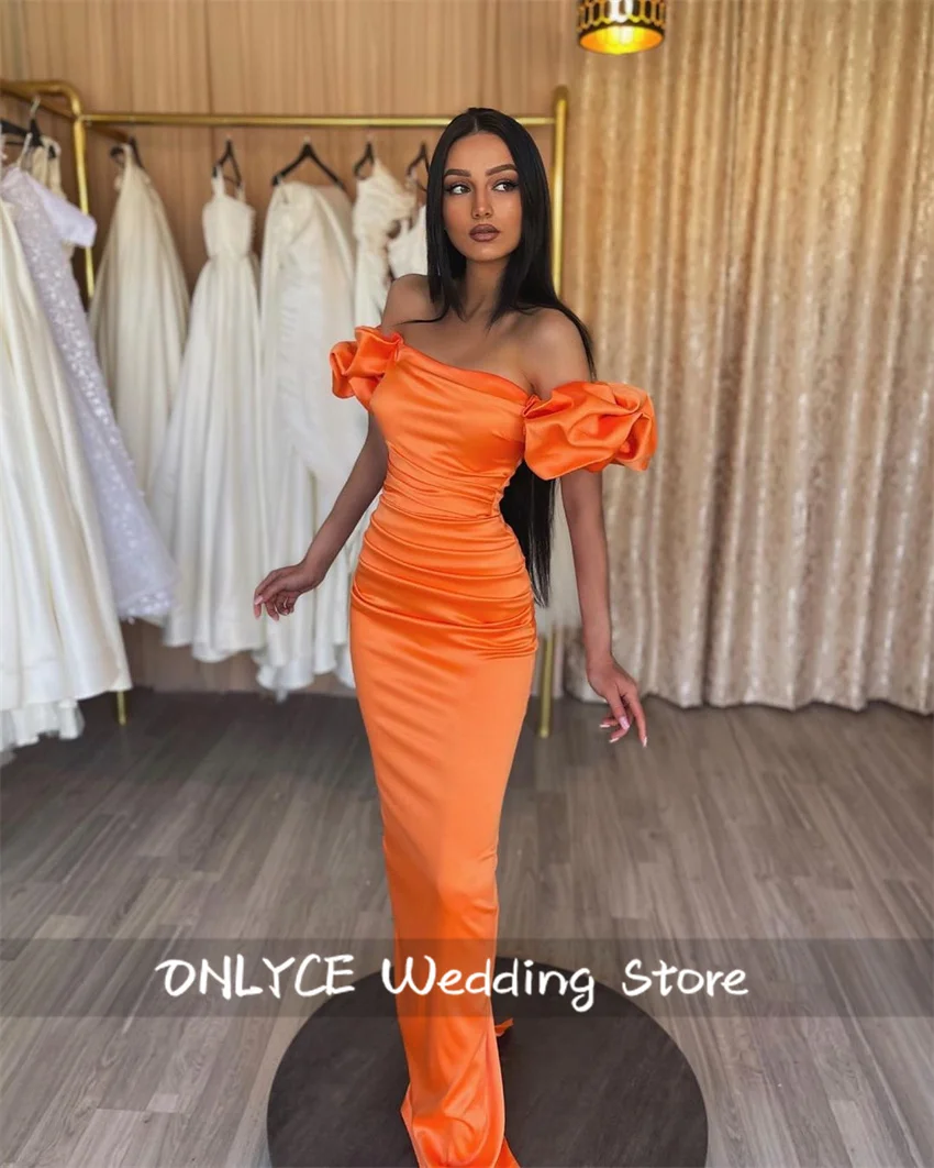 ชุดงานพรอมเมอร์เมดเดรสชุดออกงานกลางคืนชุดเดรสปาร์ตี้แต่งงานแขนพอง