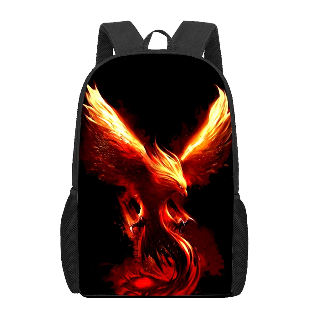 Phoenix Myths Sunbird Art Print Backpack Boys Girls Teenager Kids Book Bag Woman Men Daily Casual Shoulder Bags Travel Rucksack