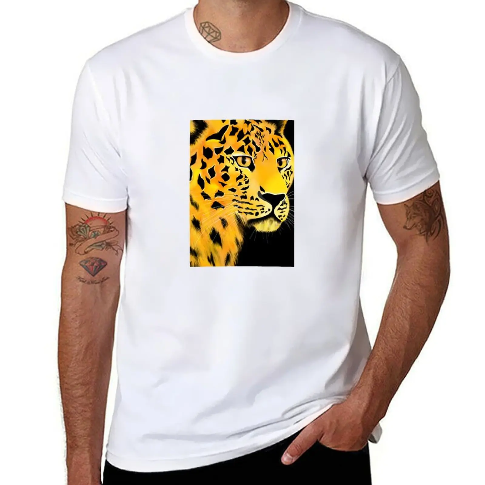 

Cheetah Wild Cat T-Shirt man t shirts cotton black cotton t-shirt plain for man package T-Shirt