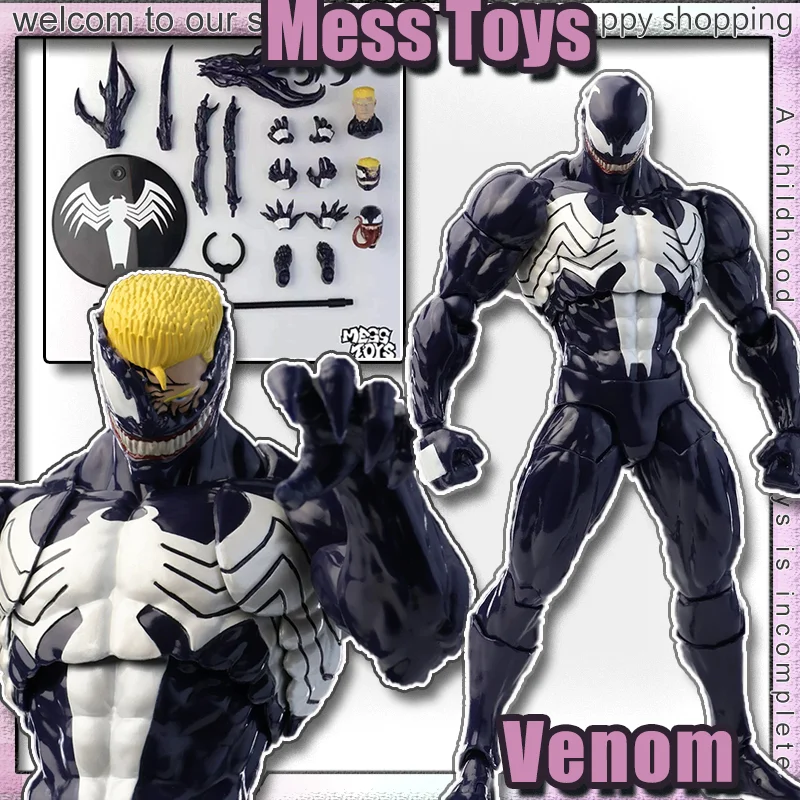 

【Июнь】Фигурка MessToys Venom Lethal Neighbor: Коллекционная модель Человека-паука в черном симбиотическом костюме, аниме-фигурка, игрушка, подарок