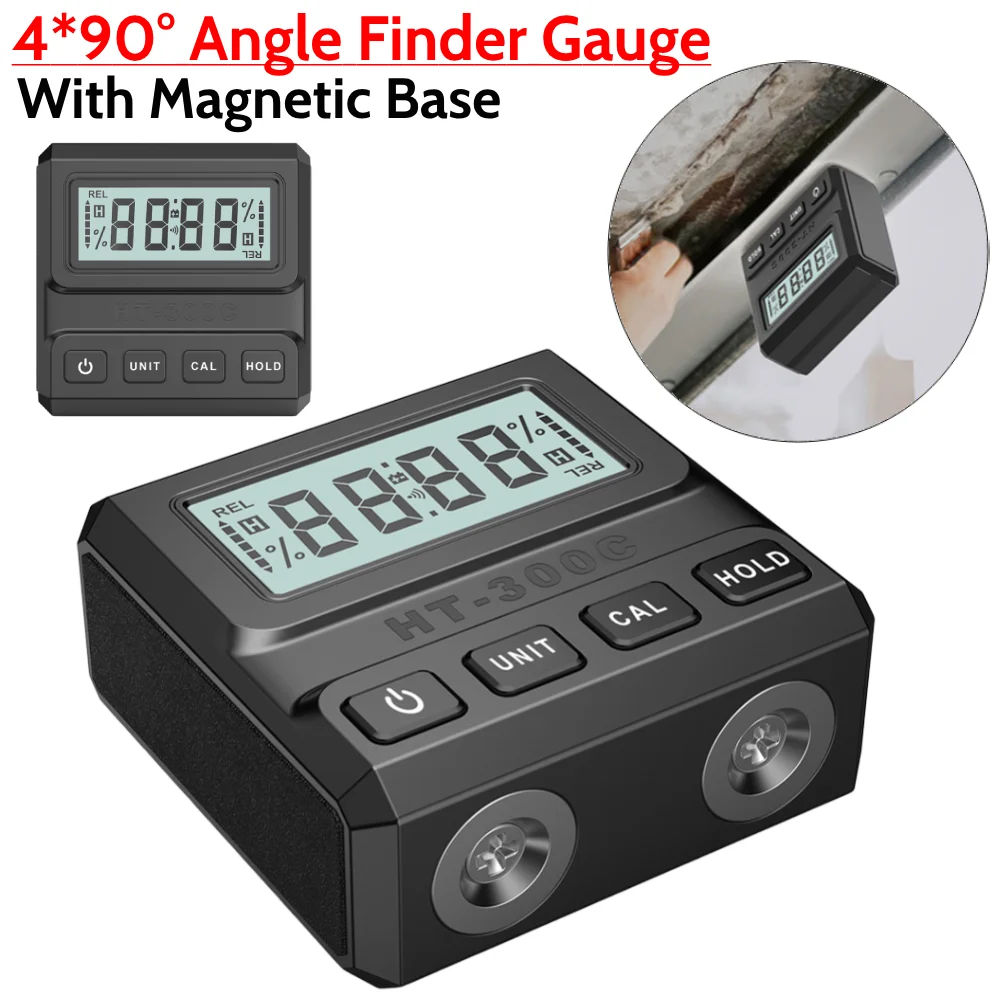 Digital Protractor 4*90° Angle Protractor With Magnetic Base Electronic Inclinometer Goniometer Angle Bevel Tester