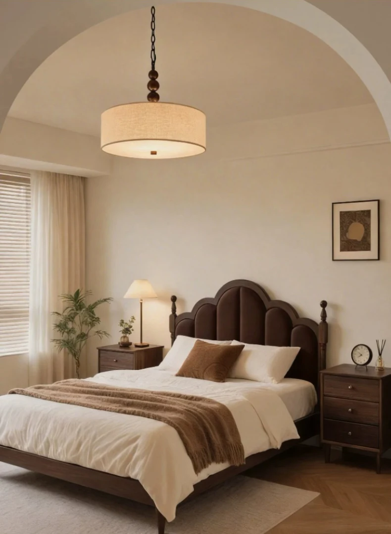 French Fabric Bedroom Dining Room Chandelier Retro