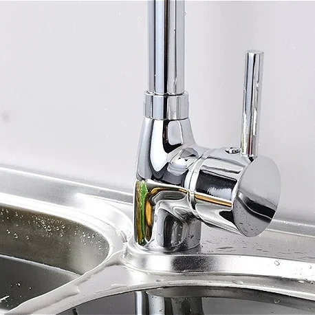 Hot and Cold Water Tap Household Kitchen Mixer Faucets Single Handle Single Handle Sink Tap Deck Mounted Kitchen Accessories