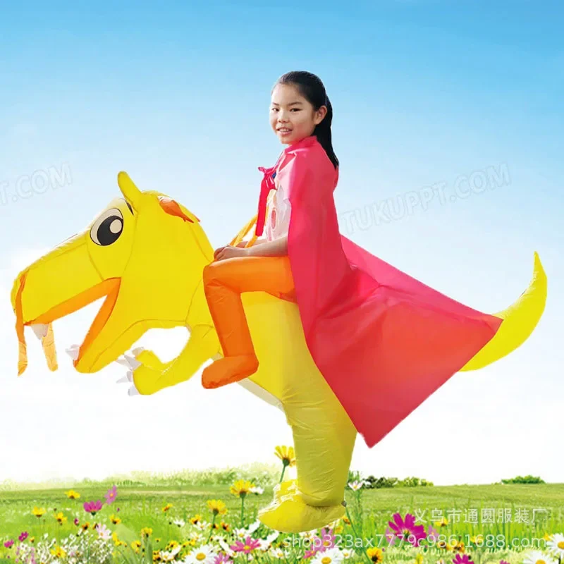 Dinosaur Inflatable Costume Ride Kids Adult Toddler Halloween Cosplay Air Blow Dress Up Suit Festival Party Atmosphere Props