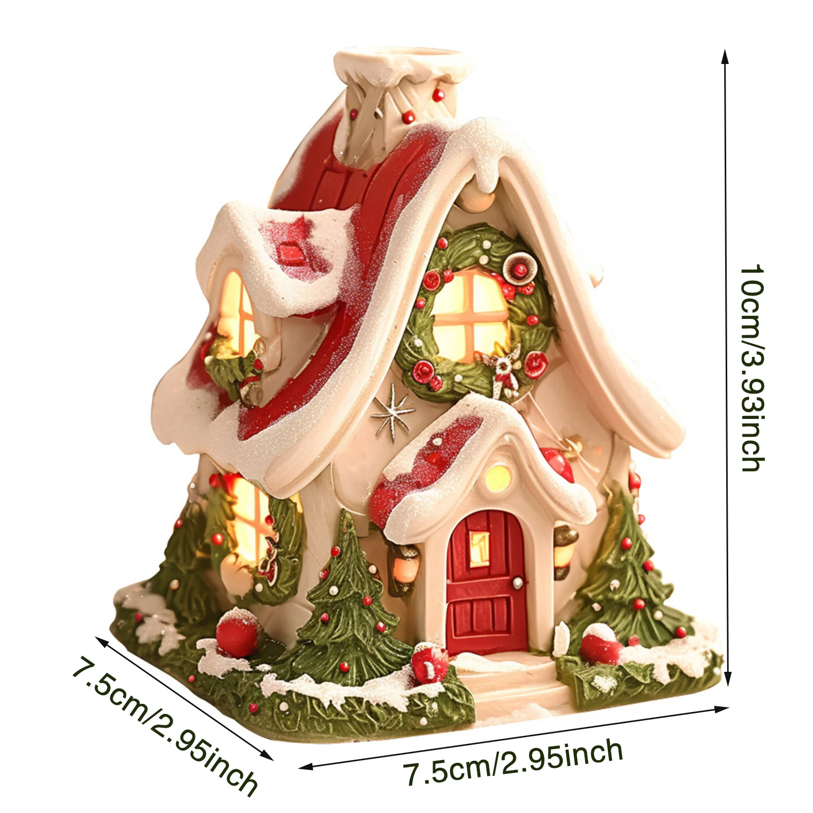 

2025 Christmas Ornament Creative Snowhouse Shaped Aromatherapy Stove Cartoon Resin Aroma Burner Navidad New Year Decoration Prop