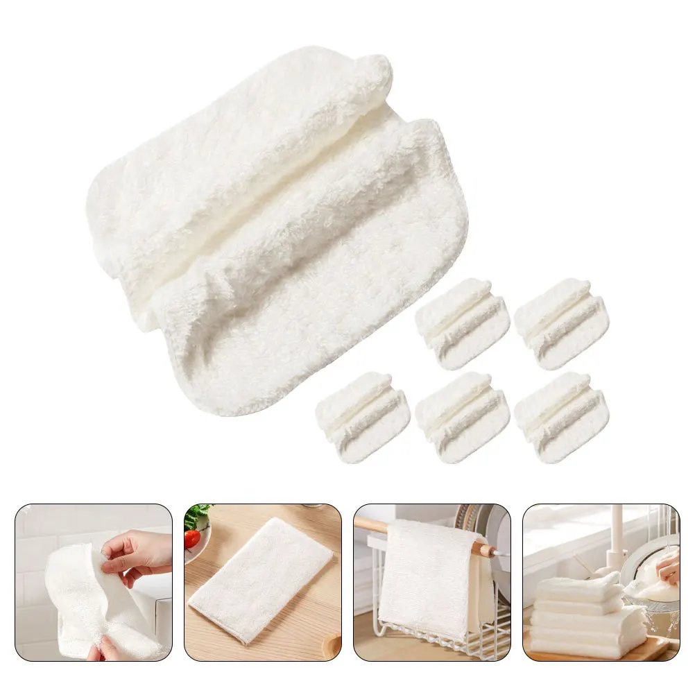 6 قطعة ألياف الخيزران طبق القماش سميكة قابلة لإعادة الاستخدام المطبخ تنظيف الملابس التجفيف السريع رائحة مقاومة غسل منشفة للمنزل #1