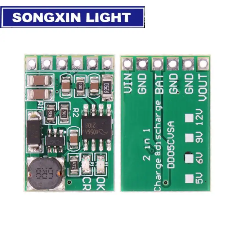 Caricatore 3.7V 4.2V 5V 6V 9V 12V Scheda scaricatore Convertitore DC Modulo boost Caricatore di energia mobile solare Batteria al litio DD05CVSA