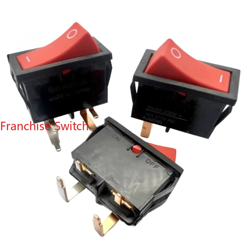 

10PCS AJ7232BF Automobile 2-speed Power Supply Rocker, Ship Switch 4feet, Curved Foot 16A Red