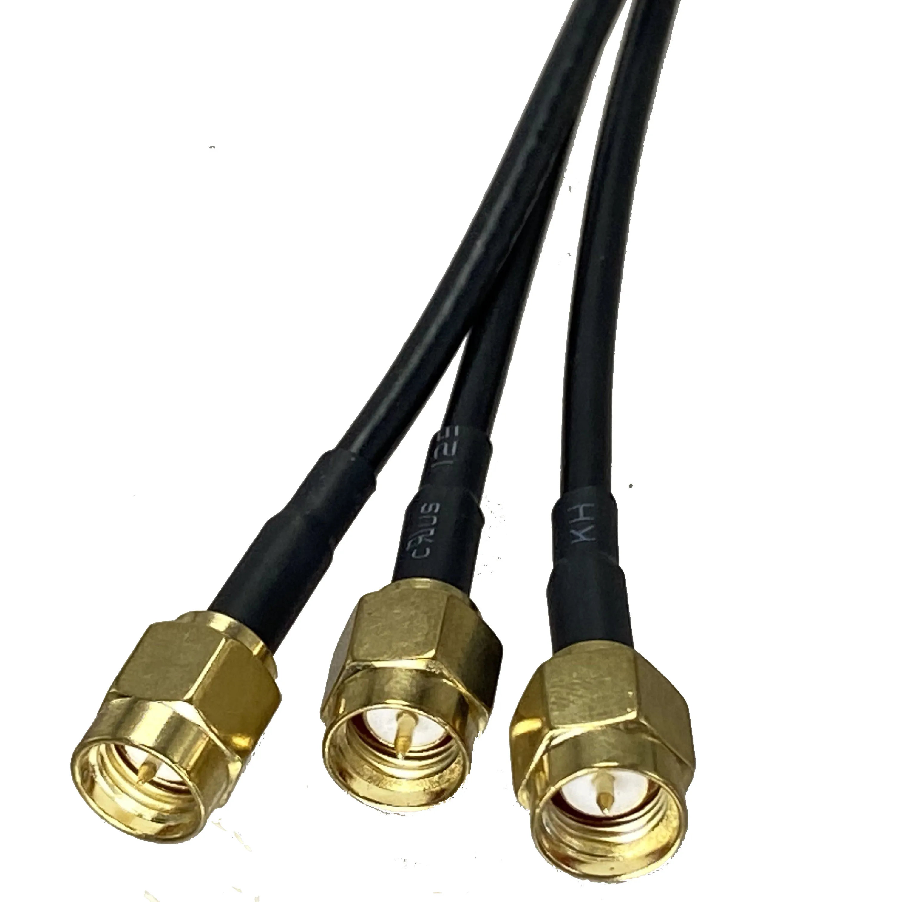 RG174 F TV Female Jack Bulkhead to 3x SMA Male Plug Connector Splitter RF Jumper pigtail Cable 6inch~10FT