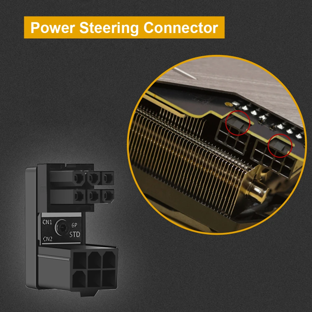 Breakout Cable Hard Drive Splitter Cable Desktops Graphics Card ATX 8Pin 6Pin Female to 8Pin 6Pin Male 180 Degree Adapter