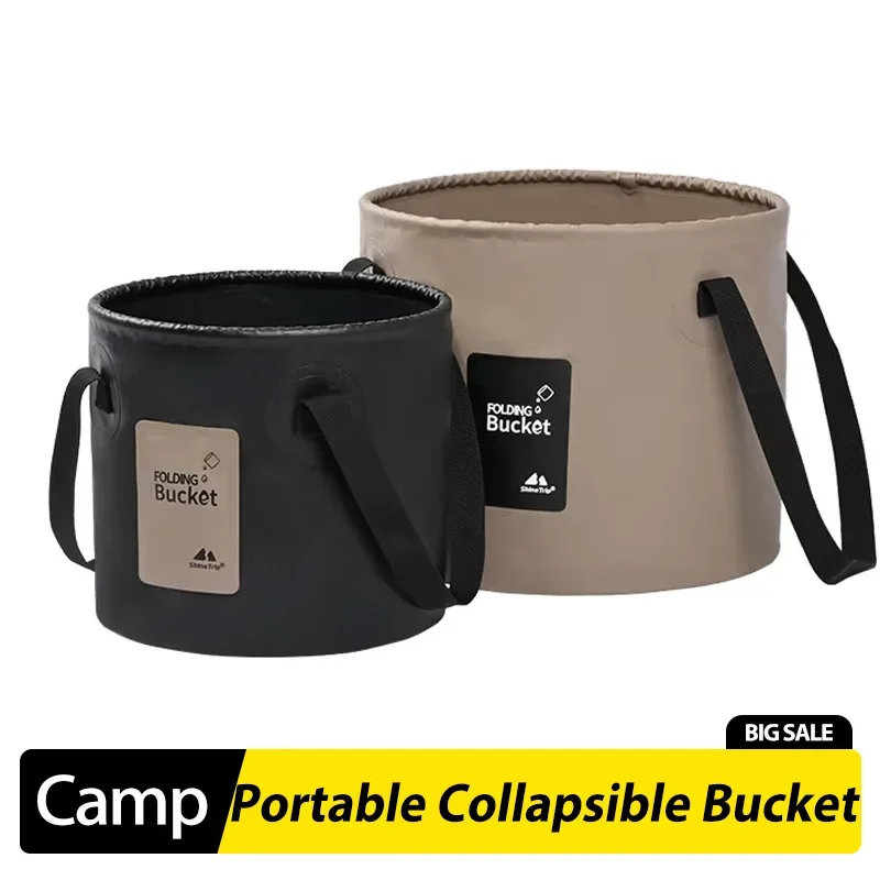 Cubo plegable portátil, bolsa de lavandería de viaje, tanque de Camping para coche, cubo de pesca redondo de mano de gran capacidad
