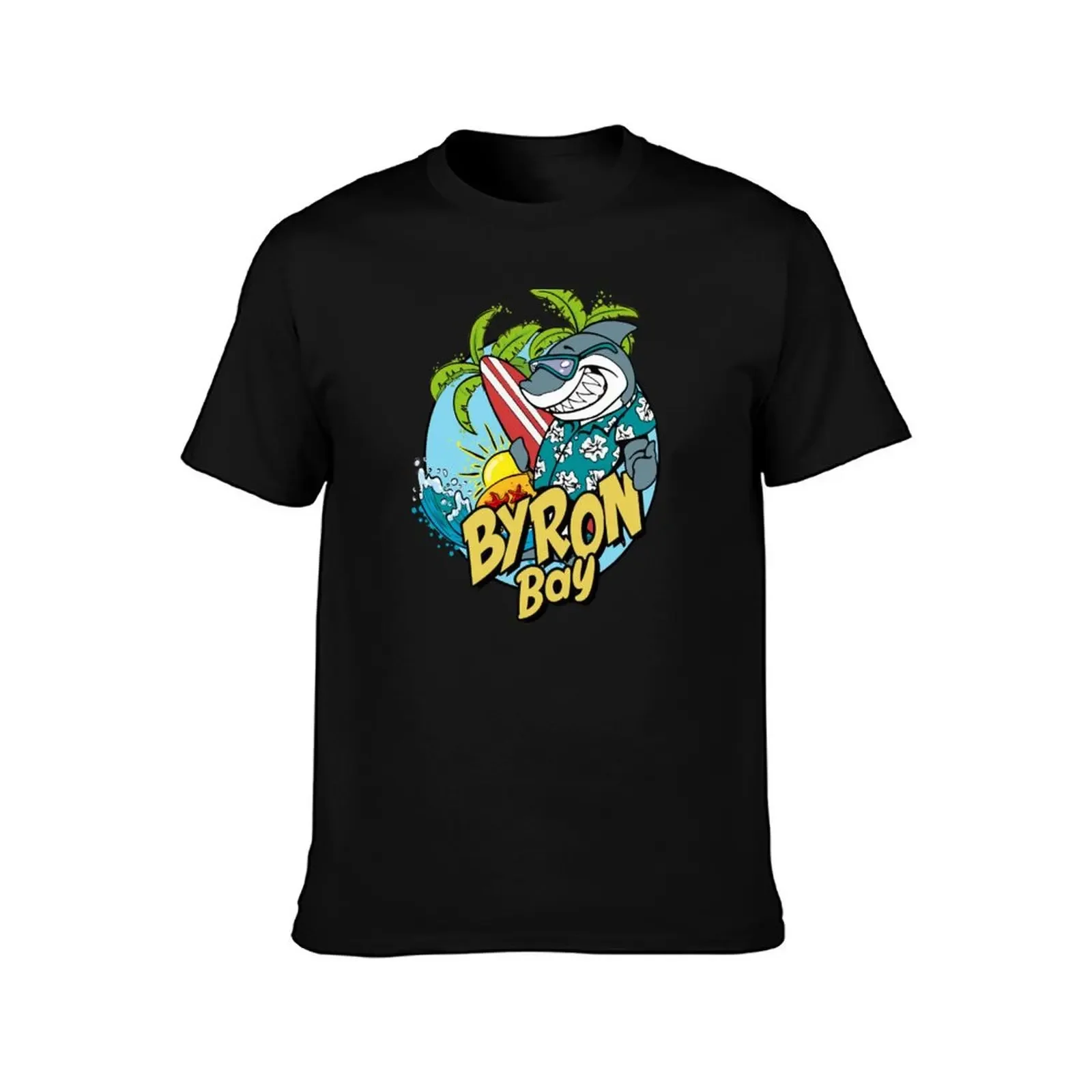 Byron Bay surfing shark T-Shirt vintage korean fashion men tshirt