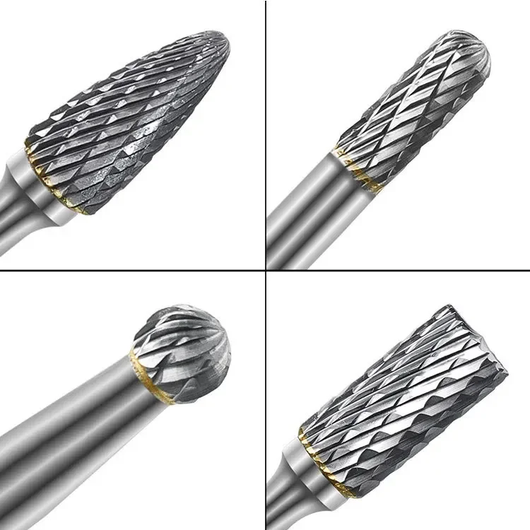 ZCD 8Pcs Set Double Cut Carbide Rotary Burrs Bit CNC Engraving 1/4