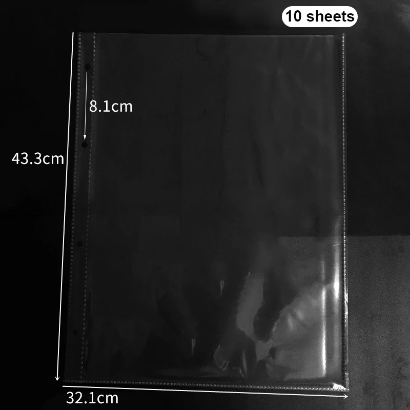 A4 A5 Loose-leaf PP Transparent Inner Leaf File Bag Test Paper Photo Card Storage Book Paper Organizer File Folder Set