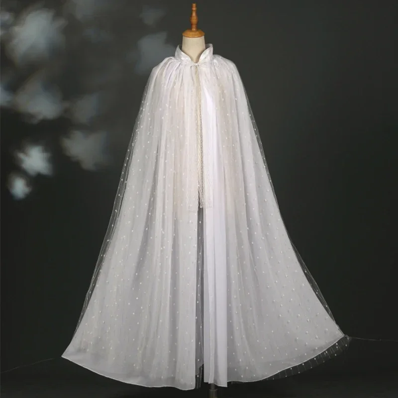 Lace-Up Hanfu Cloak Women Men Fairy White Hanfu Clothing Coat Cosplay Costume Chinese Festival Performance Hanfu Dress DNV16369