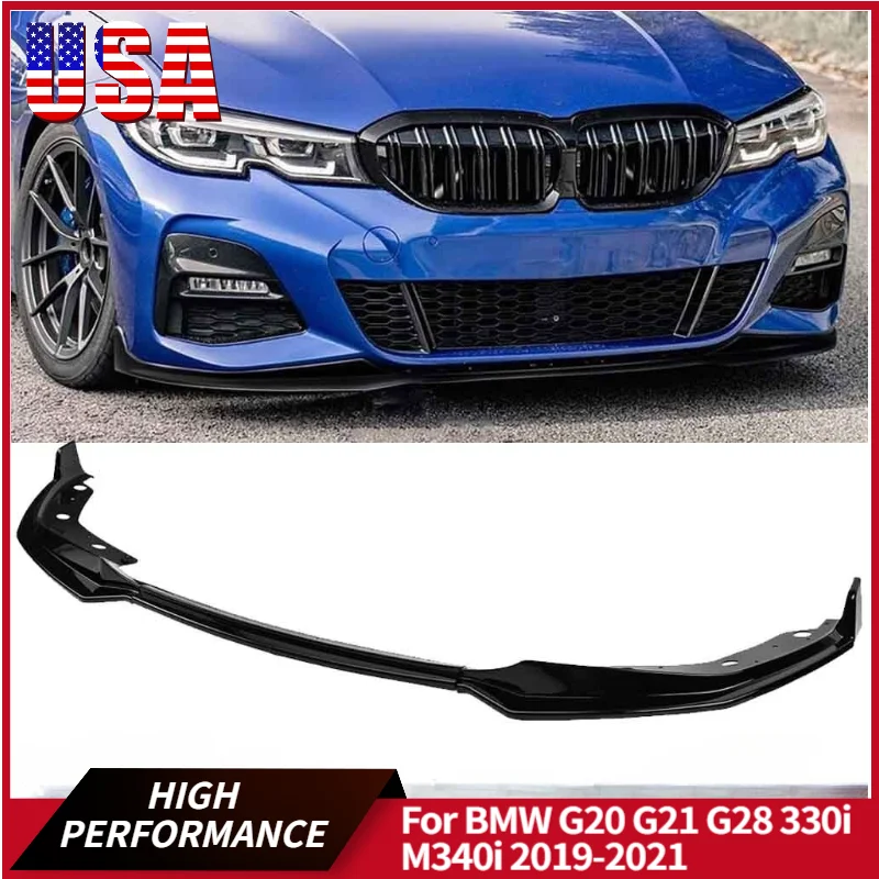 

Для BMW G20 G21 G28 330i M340i 2019-2021: сплиттер переднего бампера в стиле MP, накладка-диффузор, защита, обвес, накладка на кузов