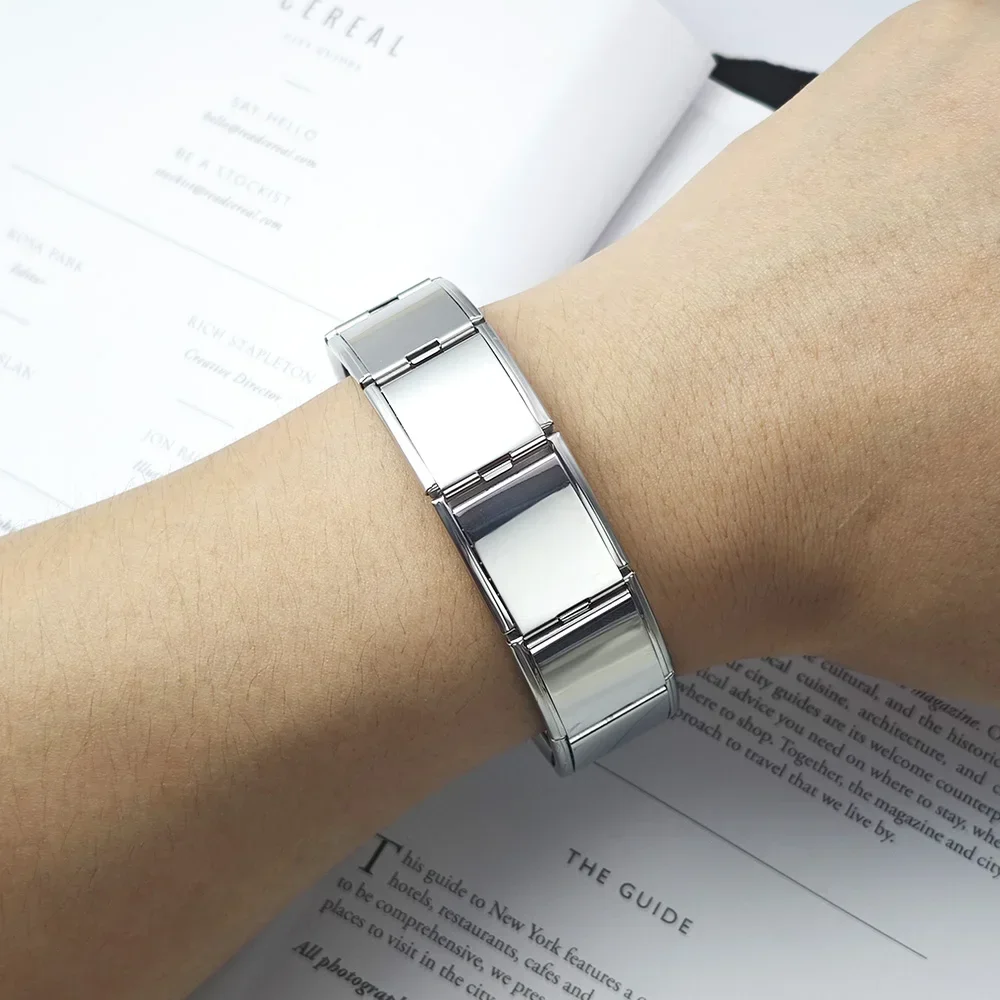 Italian Charm Bracelets For Woman Men Daily Party Holiday Gift Stainless Steel Bangle on Hand Colorful DIY Making - detail 23