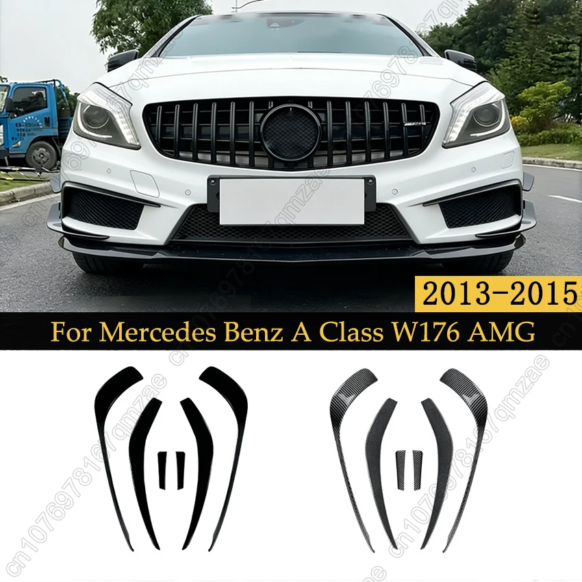 

Передний бампер-сплиттер, боковые спойлеры для Mercedes-Benz A-Class W176 AMG A180 A200 A250 A45 Sport 2013-2015, дефлекторы воздухозаборников
