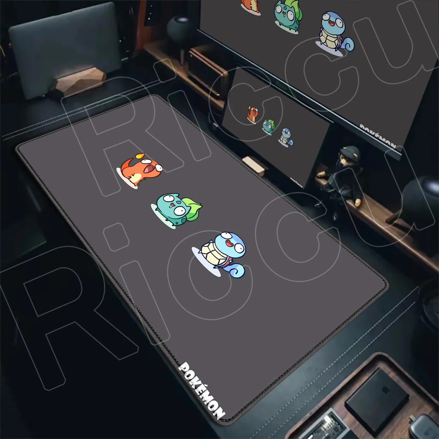 P-pokemon Bulbasaur Mouse Mats Rubber Mousepad Large Anime Gaming Accessories Pad Kawaii Carpet Cabinet Keyboard Office Deskmat