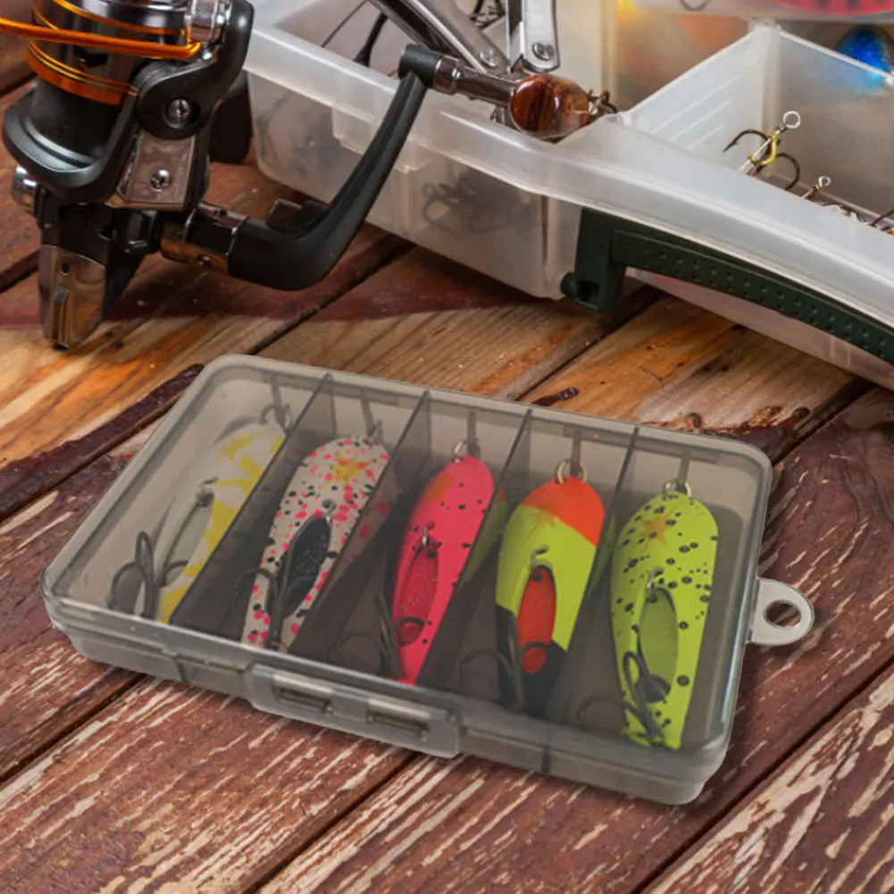 5 قطعة 4 جرام ملعقة معدنية الصيد السحر مع خطاف ثلاثي الاصطناعي الطعم الثابت الصيد Wobblers ل باس بايك الصيد اكسسوارات