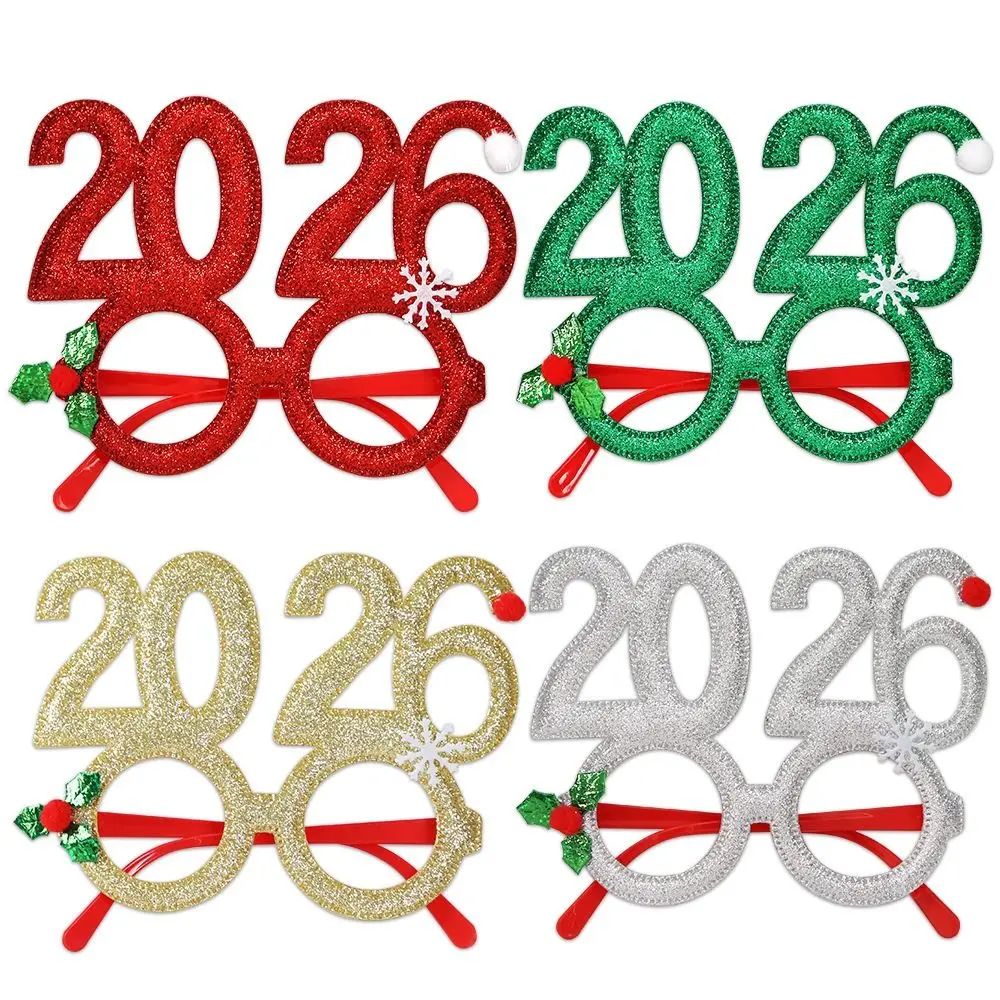 

2026 New Year Headband Kids Adult Glitter Hair Accessories Funny Glasses Photo Props Christmas Decoration 4pcs New Year Gifts