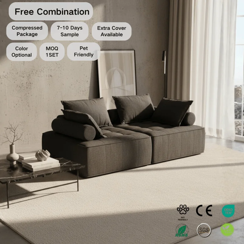 Coofull Compressed Modular Sofa High-Density Foam Multi-Color Options Flexible Assembly Export Quality Sofa Compression