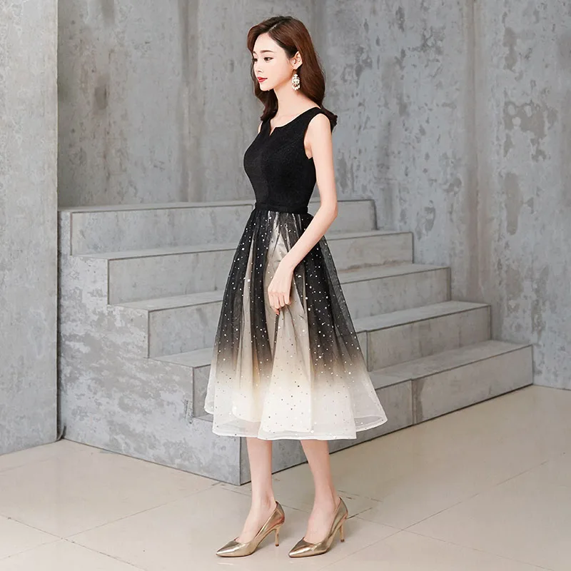 DongCMY Luxury Dress Autumn Winter 2025 Women's Gauze In The Long Temperament Slimming Cocktail Dress Show The Foreign Qi Fairy