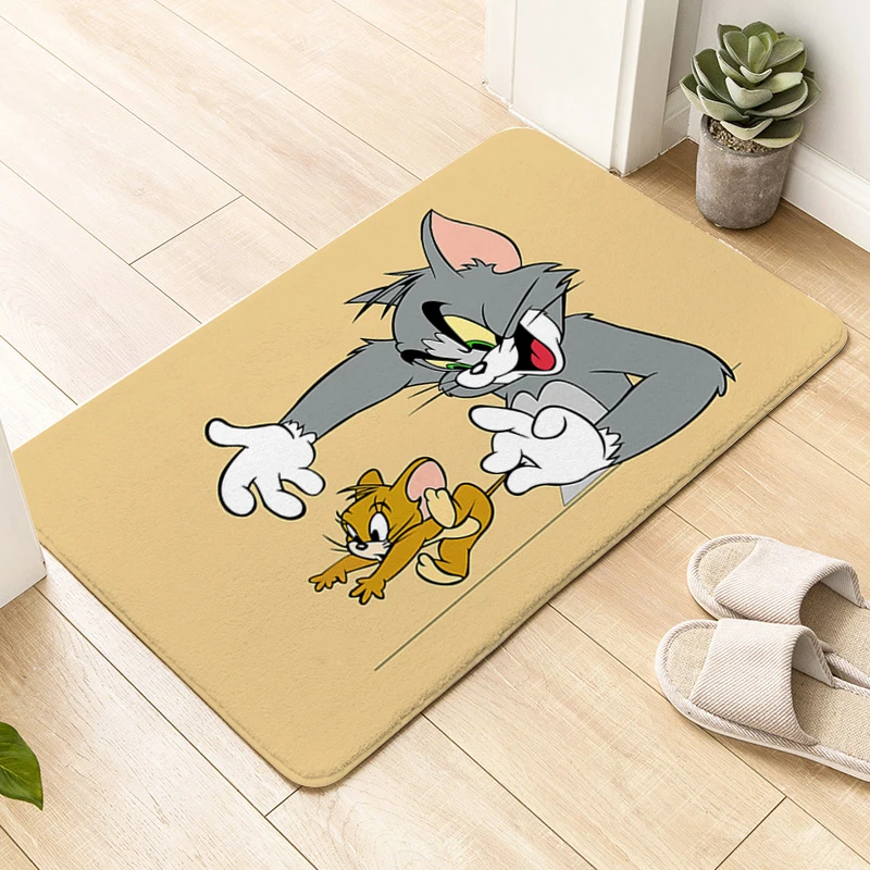 Doormat Entrance Door D-Toms and D-Jerrys Funny Bathroom Foot Mat Kitchen Carpet Slip-resistant Hallway Balcony Bedroom Rug