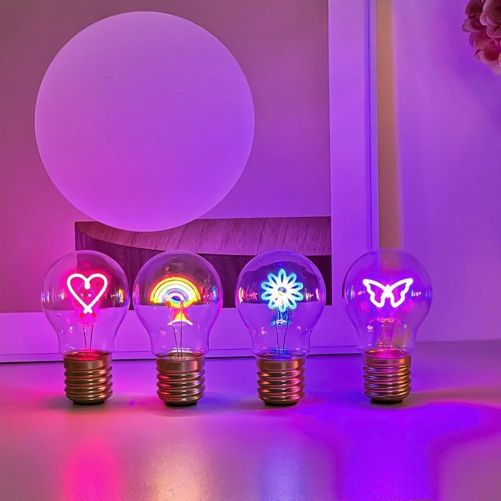 

A70 charging Bulb 5V RGB Rose Plastic Drop-proof Valentine's Day gift USB charging creative ornament decorative light bedroom